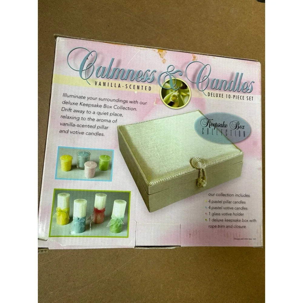 Calmness & Candles Keepsake Box Colelction - 12  Piece. New In Box